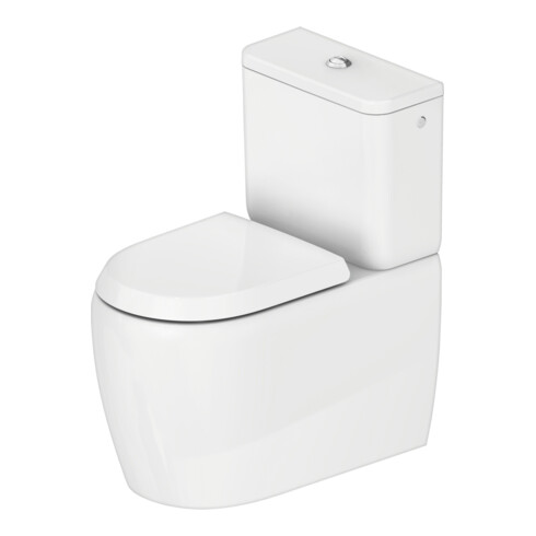 Duravit Stand-WC-Kombi, Tiefspüler Qatego 39x60cm, 6 l, Rimless, weiß Hochglanz