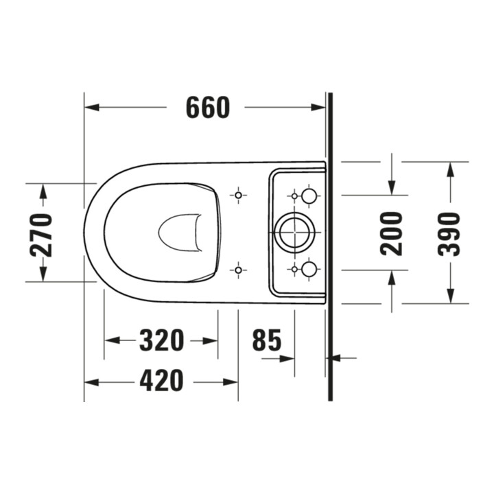 Duravit Stand-WC-Kombi, Tiefspüler Qatego 39x60cm, 6 l, Rimless, weiß Hochglanz