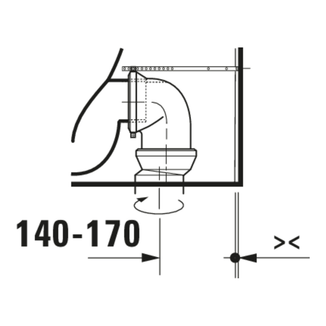 Duravit Stand-WC-Kombi, Tiefspüler Qatego 39x60cm, 6 l, Rimless, weiß Hochglanz