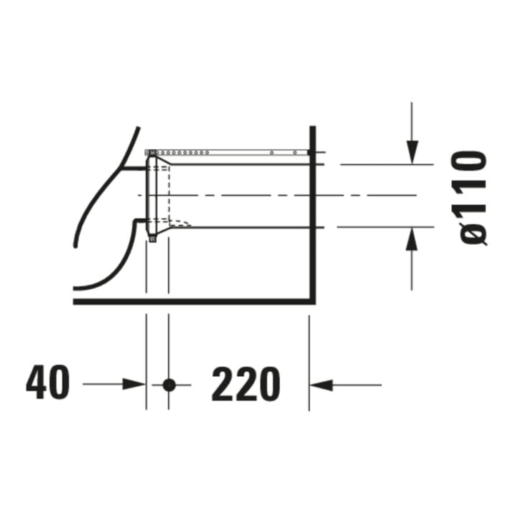Duravit Stand-WC-Kombi, Tiefspüler Starck 1 41,5x64cm, 4,5 l, Abg. waag./skr., weiß