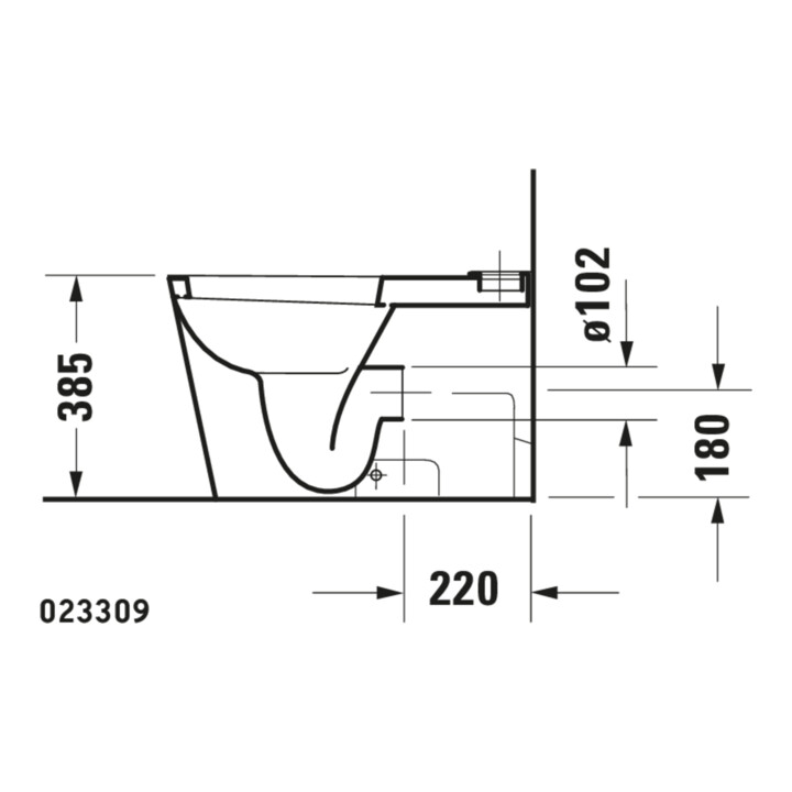 Duravit Stand-WC-Kombi, Tiefspüler Starck 1 41,5x64cm, 4,5 l, Abg. waag./skr., weiß