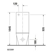 Duravit Stand-WC-Kombi, Tiefspüler Starck 1 41,5x64cm, 4,5 l, Abg. waag./skr., weiß-4