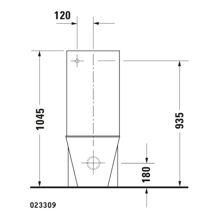 Duravit Stand-WC-Kombi, Tiefspüler Starck 1 41,5x64cm, 4,5 l, Abg. waag./skr., weiß