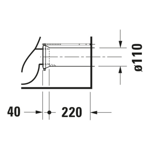 Duravit Stand-WC-Kombi, Tiefspüler Starck 1 41,5x64cm, 4,5 l, Abg. waag./skr., weiß