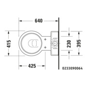 Duravit Stand-WC-Kombi, Tiefspüler Starck 1 41,5x64cm, 4,5 l, Abg. waag./skr., weiß-5