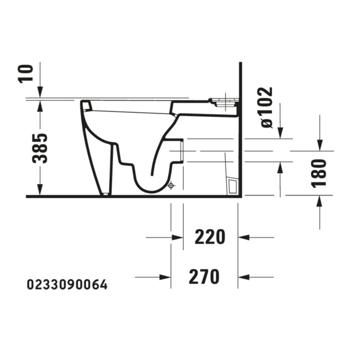 Duravit Stand-WC-Kombi, Tiefspüler Starck 1 41,5x64cm, 4,5 l, Abg. waag./skr., weiß