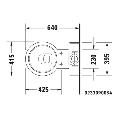 Duravit Stand-WC-Kombi, Tiefspüler Starck 1 41,5x64cm, 4,5 l, Abg. waag./skr., weiß