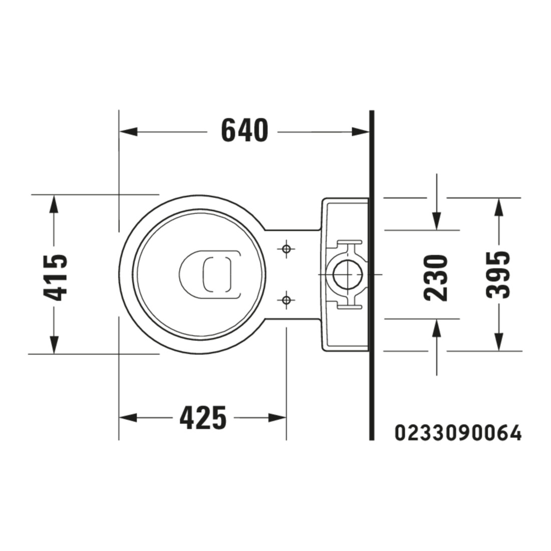 Duravit Stand-WC-Kombi, Tiefspüler Starck 1 41,5x64cm, 4,5 l, Abg. waag./skr., weiß