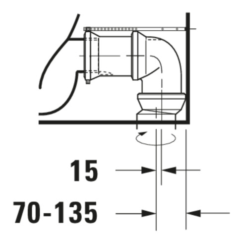 Duravit Stand-WC-Kombi, Tiefspüler Starck 1 41,5x64cm, 4,5 l, Abg. waag./skr., weiß
