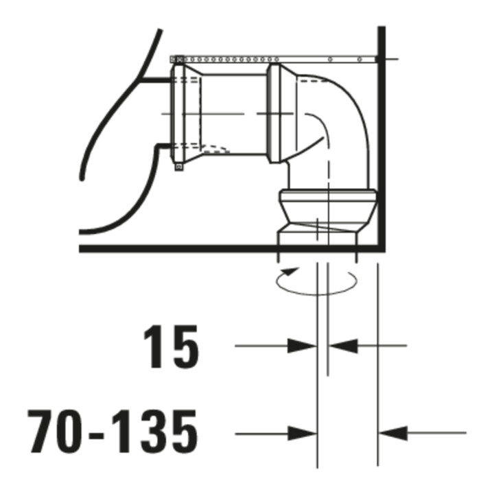 Duravit Stand-WC-Kombi, Tiefspüler Starck 1 41,5x64cm, 4,5 l, Abg. waag./skr., weiß