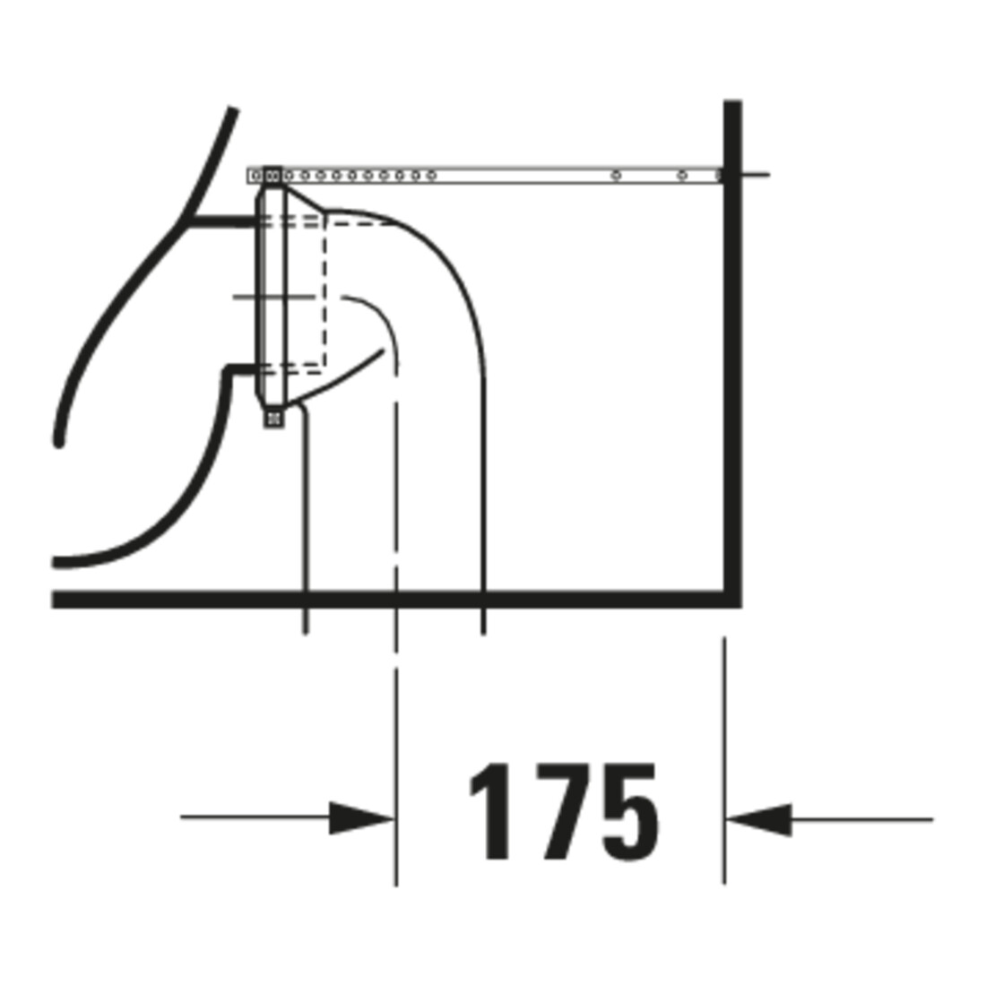 Duravit Stand-WC-Kombi, Tiefspüler Starck 1 41,5x64cm, 4,5 l, Abg. waag./skr., weiß
