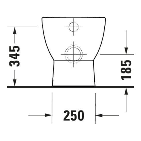 Duravit Stand-WC, Tiefspüler D-Code 37x48cm, 4,5 l, Abg. waag., riml., weiß