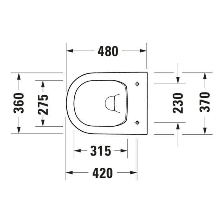 Duravit Stand-WC, Tiefspüler D-Code 37x48cm, 4,5 l, Abg. waag., riml., weiß