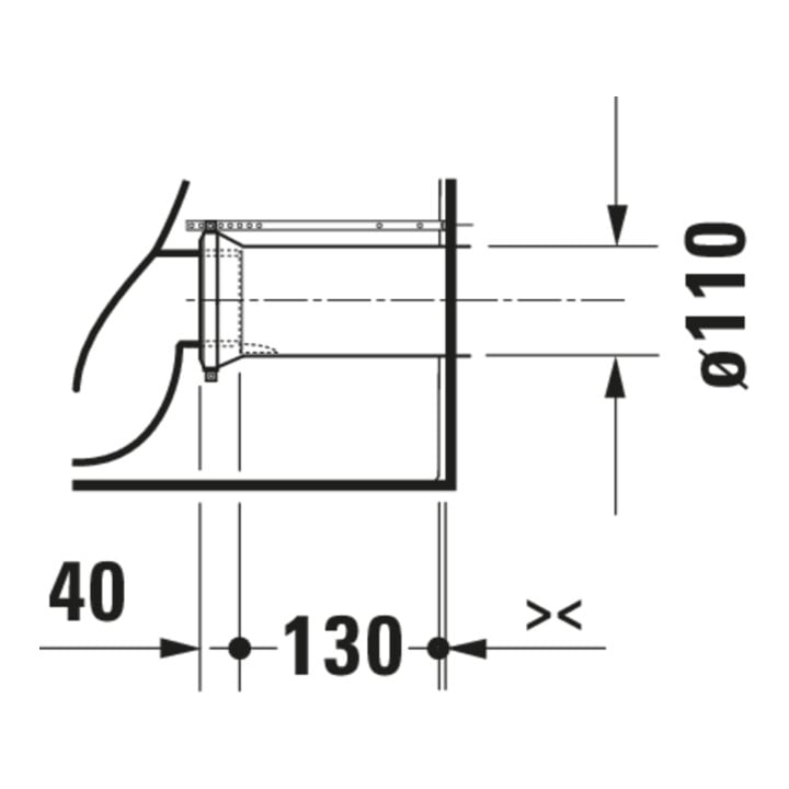 Duravit Stand-WC, Tiefspüler D-Code 37x57cm, 4,5 l, Abg. waag., riml., weiß