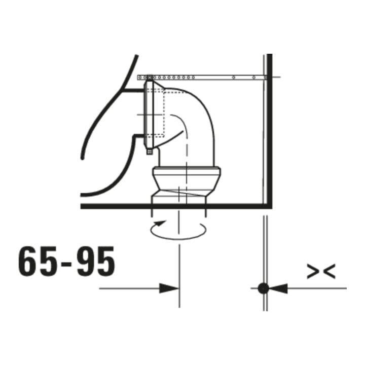 Duravit Stand-WC, Tiefspüler D-Code 37x57cm, 4,5 l, Abg. waag., riml., weiß