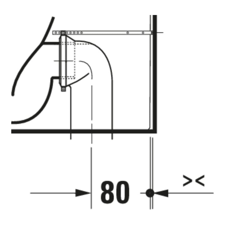 Duravit Stand-WC, Tiefspüler D-Code 37x57cm, 4,5 l, Abg. waag., riml., weiß