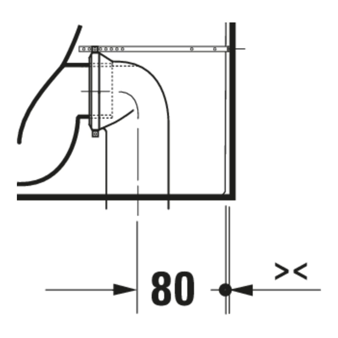 Duravit Stand-WC, Tiefspüler D-Code 37x57cm, 4,5 l, Abg. waag., riml., weiß