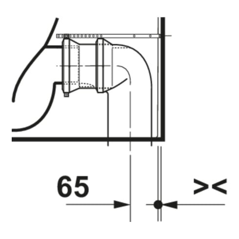Duravit Stand-WC, Tiefspüler D-Code 37x60cm, 4,5 l, Abgang waagerecht, weiß