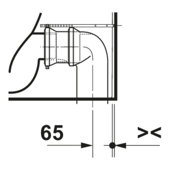 Duravit Stand-WC, Tiefspüler D-Code 37x60cm, 4,5 l, Abgang waagerecht, weiß