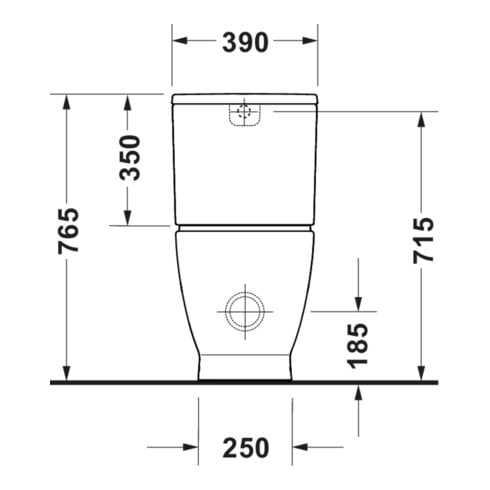 Duravit Stand-WC, Tiefspüler D-Code 37x60cm, 4,5 l, Abgang waagerecht, weiß