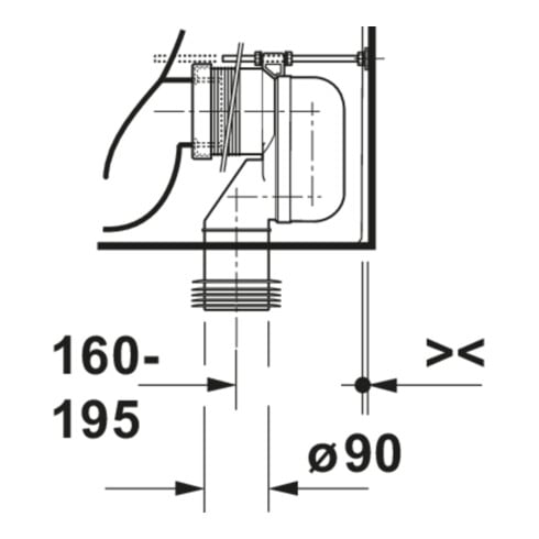 Duravit Stand-WC, Tiefspüler D-Code 37x60cm, 4,5 l, Abgang waagerecht, weiß