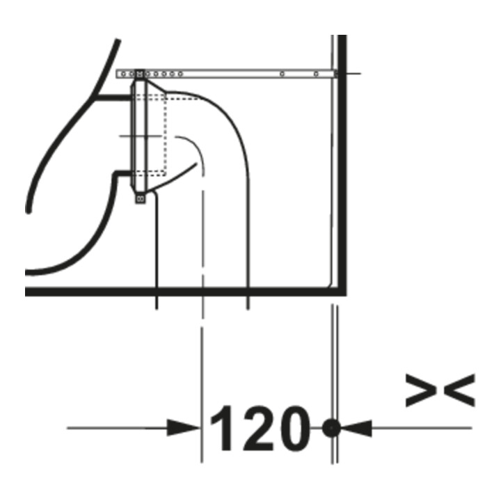 Duravit Stand-WC, Tiefspüler D-Code 37x60cm, 4,5 l, Abgang waagerecht, weiß