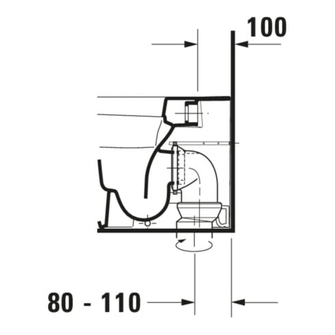 Duravit Stand-WC, Tiefspüler DuraStyle 37x57,5cm, 4,5 l, f variab. Zulauf, weiß
