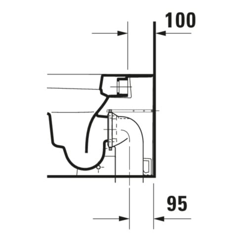 Duravit Stand-WC, Tiefspüler Happy D.2 36,5x57cm, 4,5 l, Abg. waagerecht, weiß