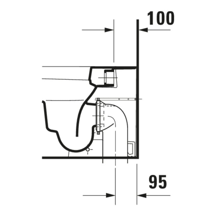 Duravit Stand-WC, Tiefspüler Happy D.2 36,5x57cm, 4,5 l, Abg. waagerecht, weiß