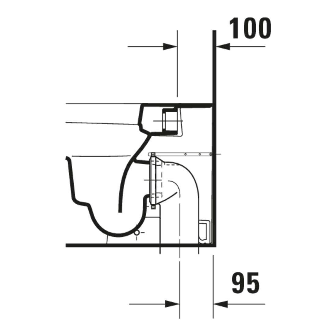 Duravit Stand-WC, Tiefspüler Happy D.2 36,5x57cm, 4,5 l, Abg. waagerecht, weiß