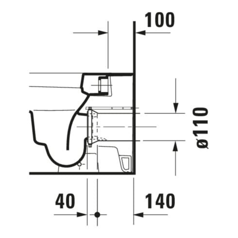 Duravit Stand-WC, Tiefspüler Happy D.2 36,5x57cm, 4,5 l, Abg. waagerecht, weiß