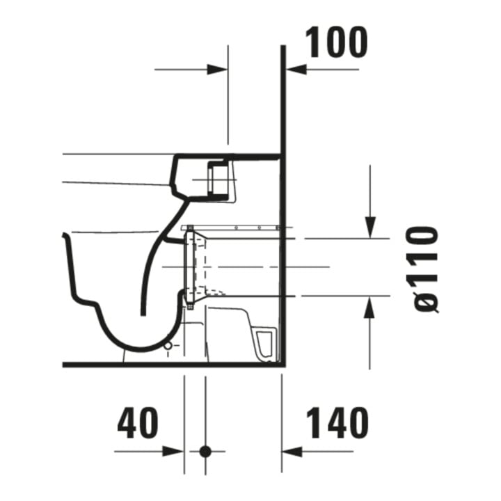 Duravit Stand-WC, Tiefspüler Happy D.2 36,5x57cm, 4,5 l, Abg. waagerecht, weiß