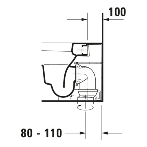 Duravit Stand-WC, Tiefspüler Happy D.2 36,5x57cm, 4,5 l, Abg. waagerecht, weiß