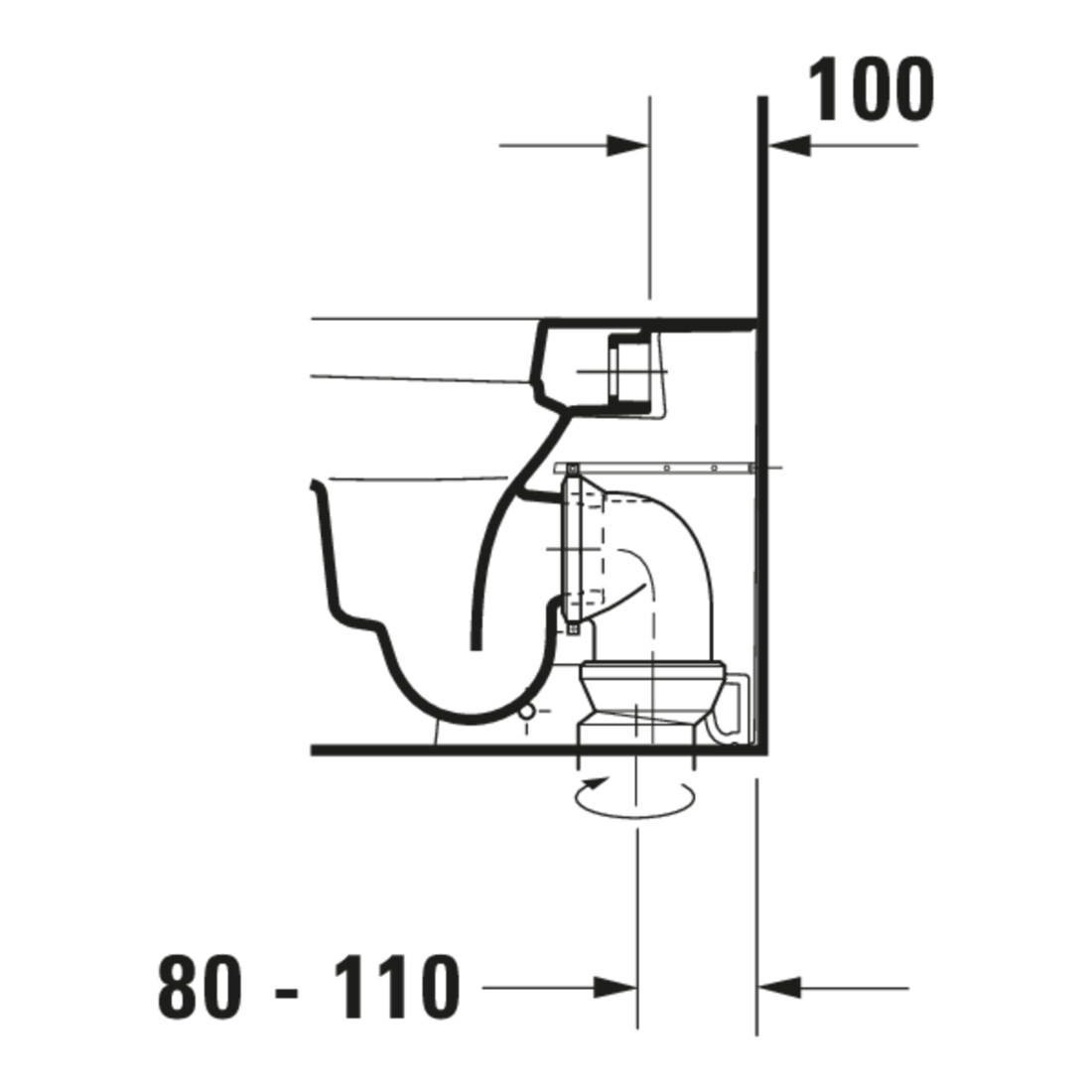 Duravit Stand-WC, Tiefspüler Happy D.2 36,5x57cm, 4,5 l, Abg. waagerecht, weiß