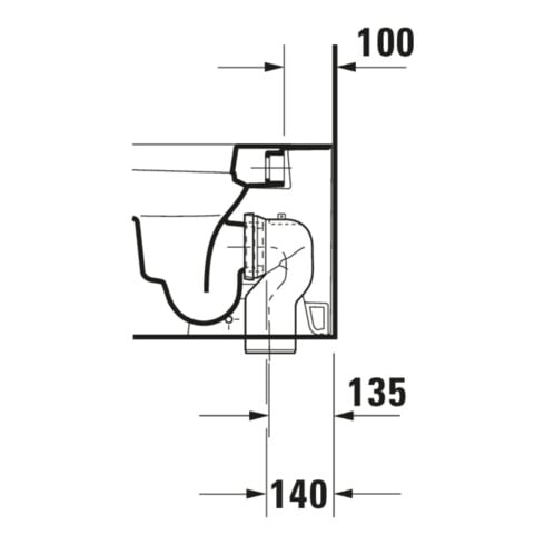 Duravit Stand-WC, Tiefspüler Happy D.2 36,5x57cm, 4,5 l, Abg. waagerecht, weiß