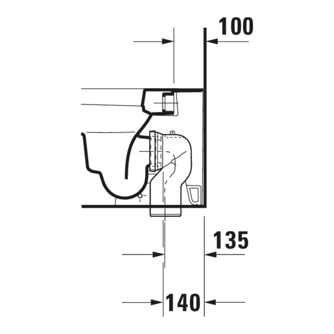Duravit Stand-WC, Tiefspüler Happy D.2 36,5x57cm, 4,5 l, Abg. waagerecht, weiß