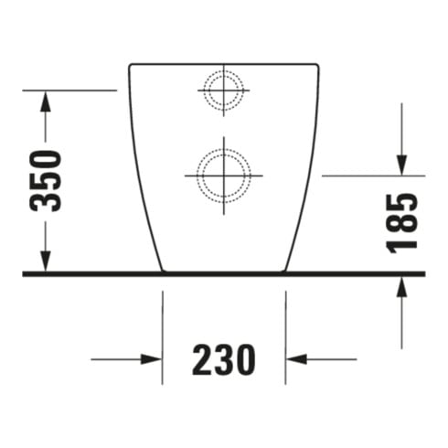 Duravit Stand-WC, Tiefspüler Happy D.2 36,5x57cm, 4,5 l, Abg. waagerecht, weiß