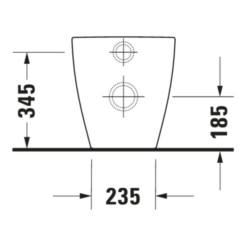 Duravit Stand-WC, Tiefspüler Me by Starck 37x60cm, 4,5 l, Abg wa, w sm HygGlaze