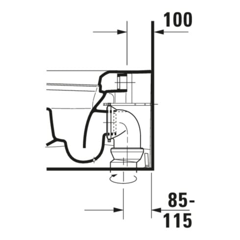 Duravit Stand-WC, Tiefspüler Me by Starck 37x60cm, 4,5 l, Abg wa, w sm HygGlaze