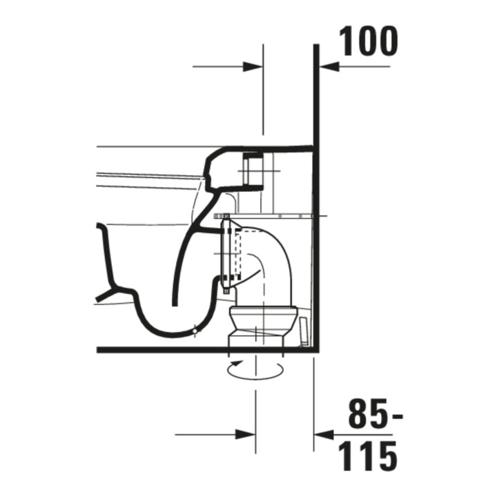 Duravit Stand-WC, Tiefspüler Me by Starck 37x60cm, 4,5 l, Abg wa, w sm HygGlaze
