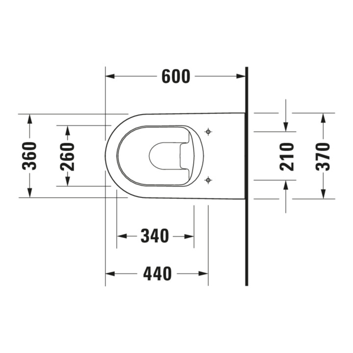 Duravit Stand-WC, Tiefspüler Me by Starck 37x60cm, 4,5 l, Abg wa, w sm HygGlaze
