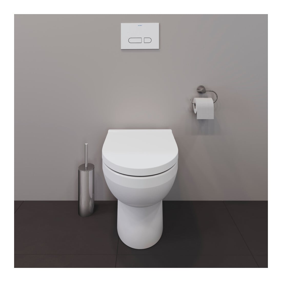 Duravit Stand-WC, Tiefspüler No. 1 Compact 37x48cm, 4,5 l, Abg. waag., riml., weiß