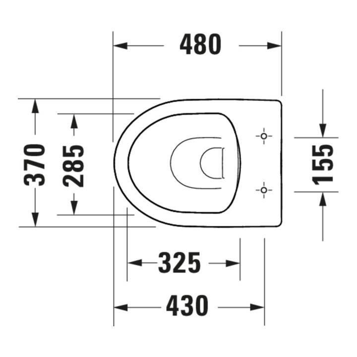 Duravit Stand-WC, Tiefspüler No. 1 Compact 37x48cm, 4,5 l, Abg. waag., riml., weiß
