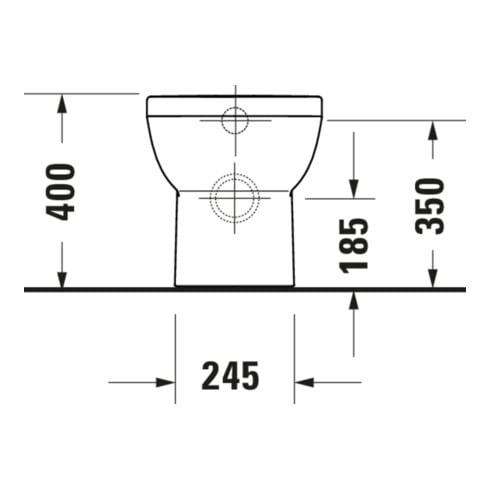 Duravit Stand-WC, Tiefspüler No. 1 Compact 37x48cm, 4,5 l, Abg. waag., riml., weiß