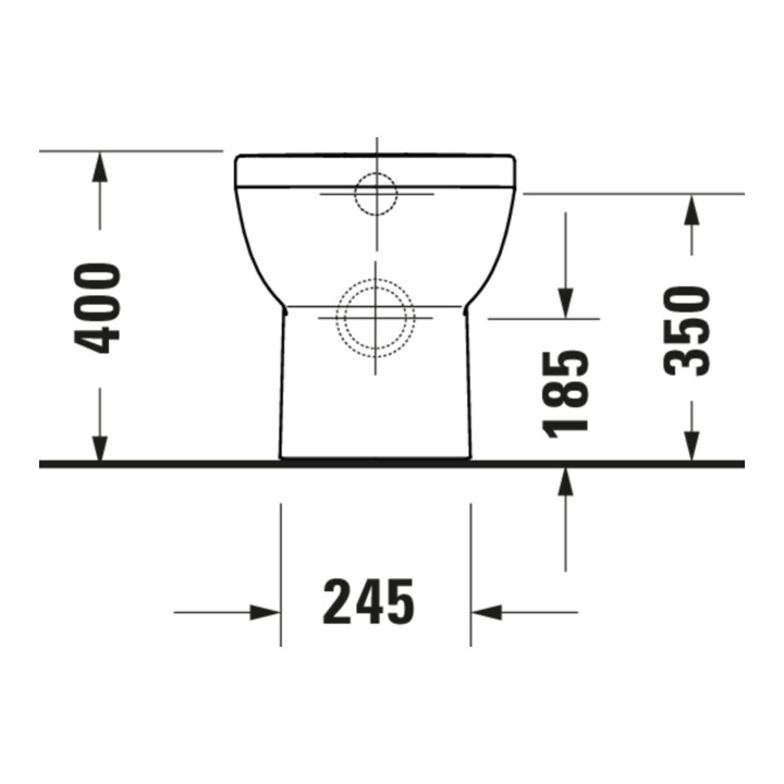 Duravit Stand-WC, Tiefspüler No. 1 Compact 37x48cm, 4,5 l, Abg. waag., riml., weiß