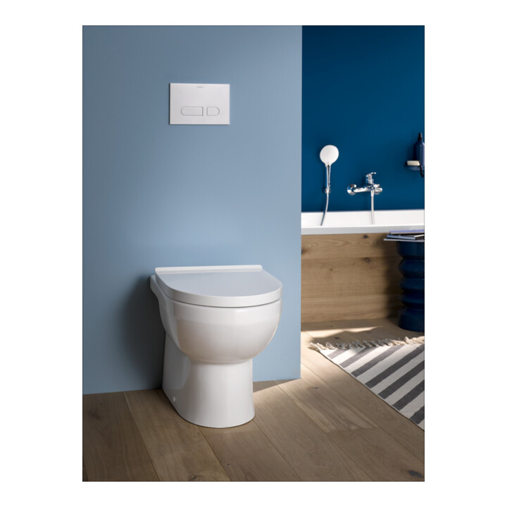 Duravit Stand-WC, Tiefspüler No. 1 Compact 37x48cm, 4,5 l, Abg. waag., riml., weiß