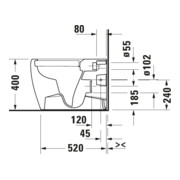 Duravit Stand-WC, Tiefspüler Qatego 39x60cm, 4,5 l, Rimless, weiß Hochglanz-2