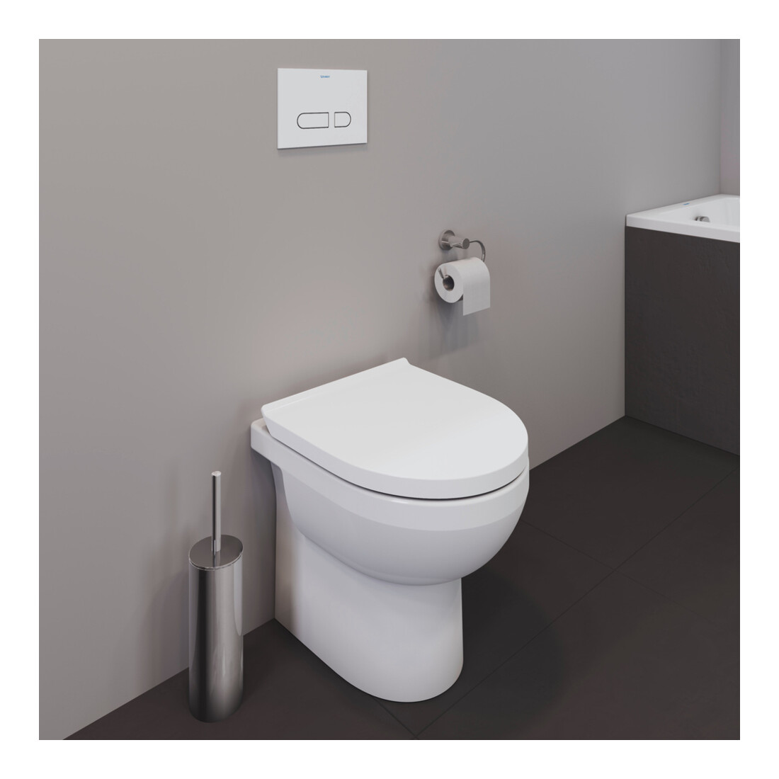 Duravit Stand-WC, Tiefspüler Set No. 1 mit WC-Sitz, Rimless, weiß