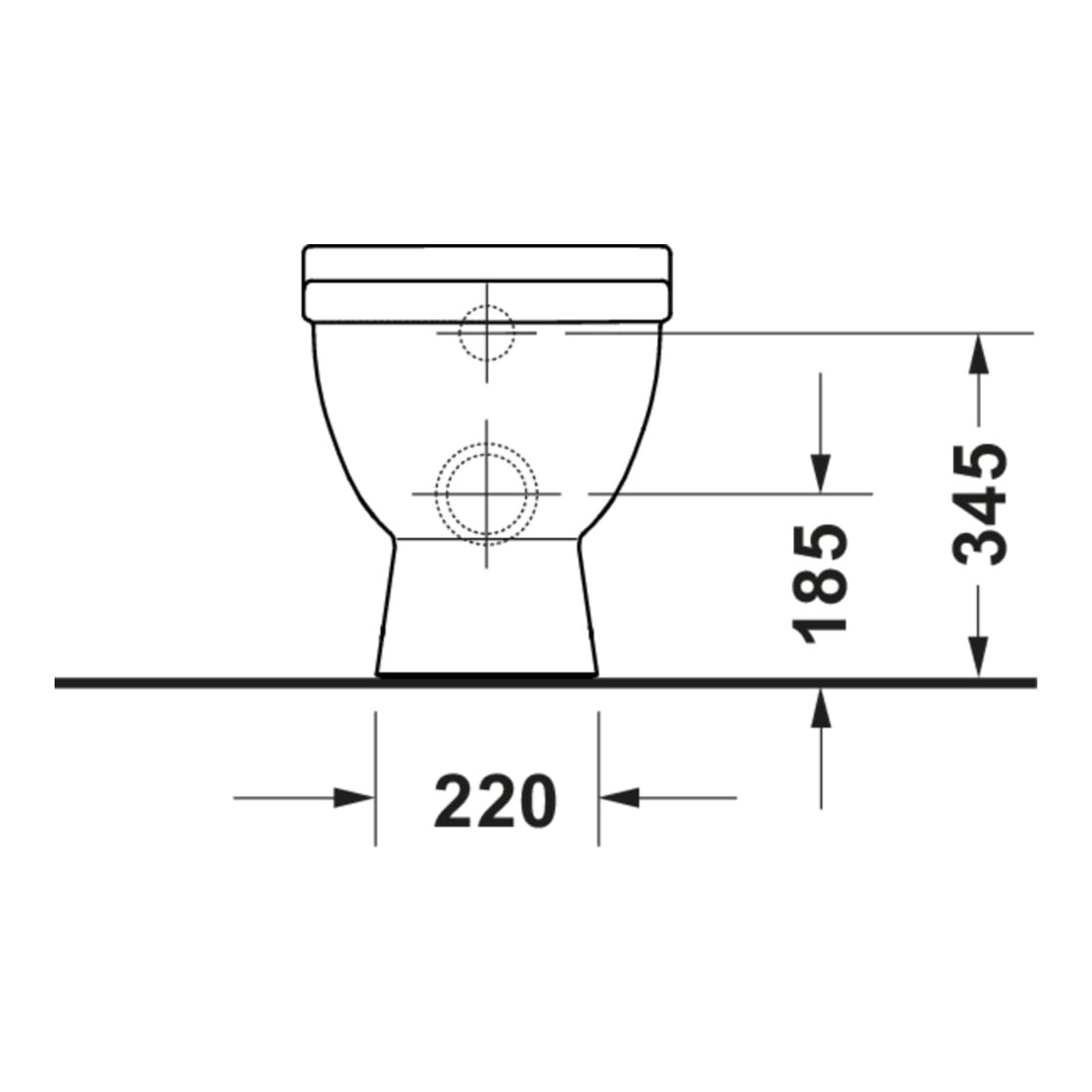 Duravit Stand-WC, Tiefspüler Starck 3 37x57cm, 4,5 l, Abg. waag., riml., weiß