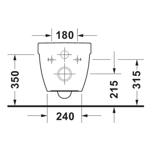 Duravit Starck 3 Compact WC suspendu, cuvette profonde 37x48,5 cm, 4,5 l, sans bride, avec fixation, blanc